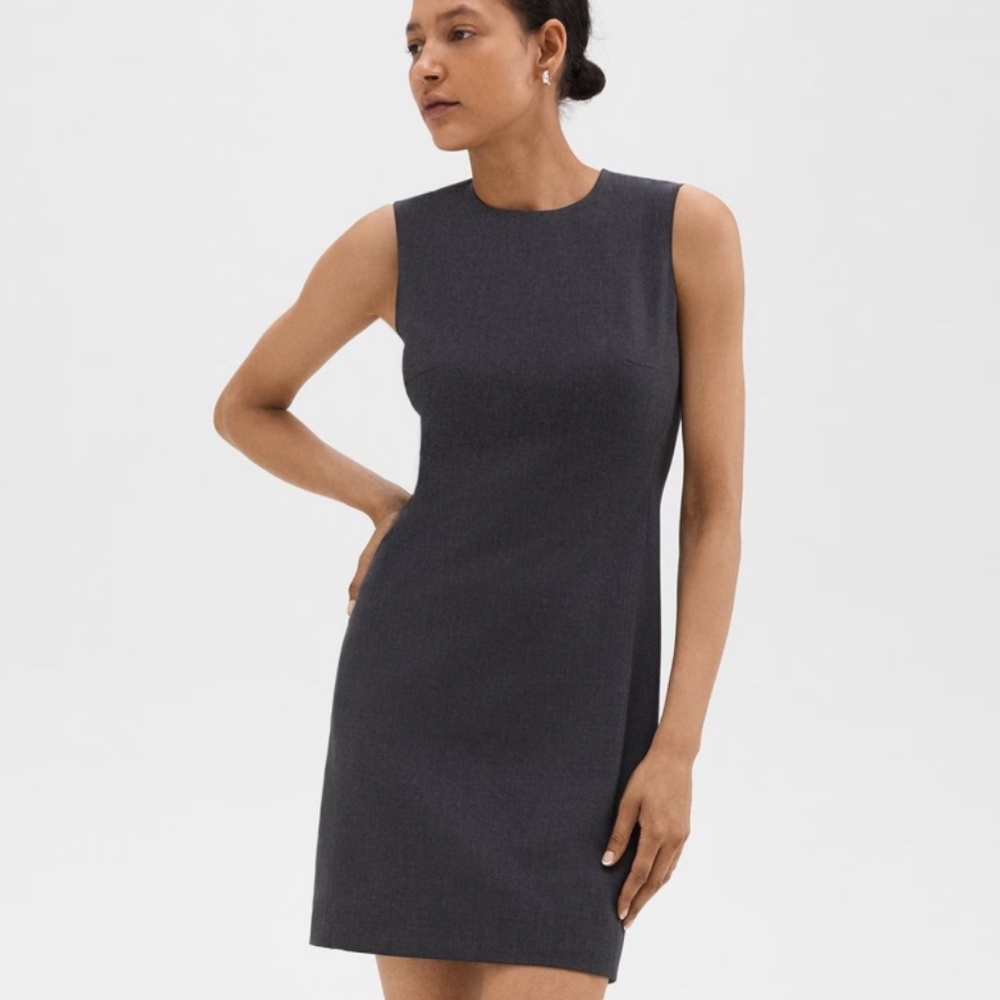 Theory Sleeveless Fitted Dress in Good Wool